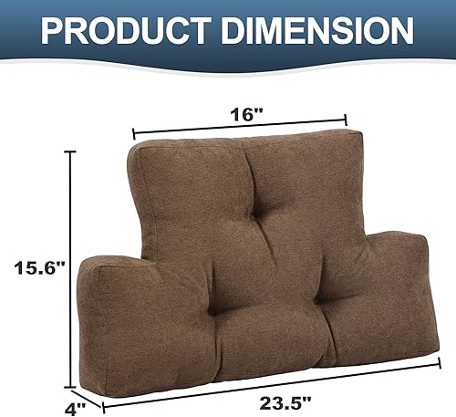 Miniatura 7 de TANYOO Almohada de espalda para reclinable, almohada de apoyo lumbar suave y esponjosa, almohada lumbar gruesa para sillas, reclinables, sofá y cama