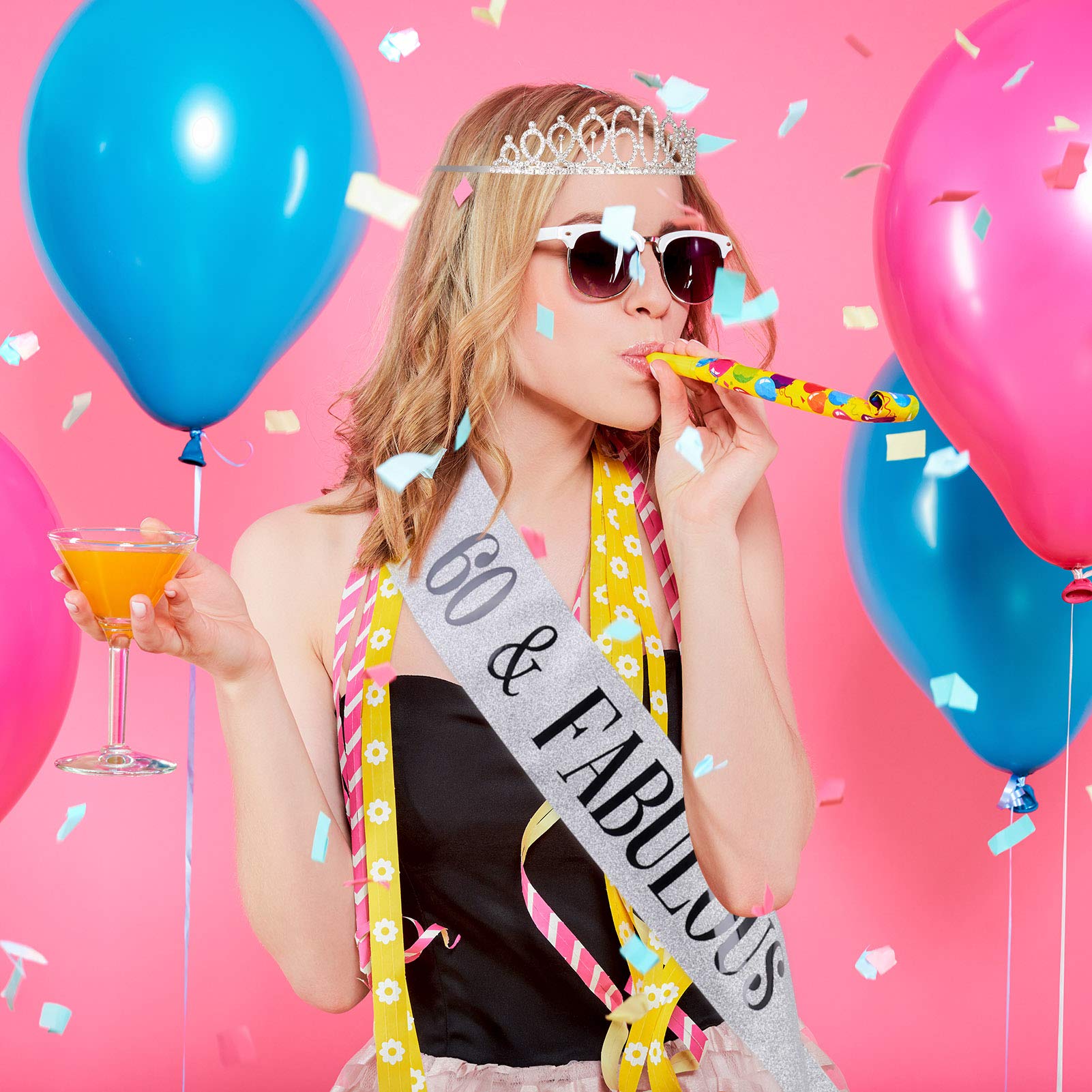 Golden 60° Set Compleanno: Tiara Con Strass E Fusciacca 60 & Fabulous – Per Mamma E Nonna - 3