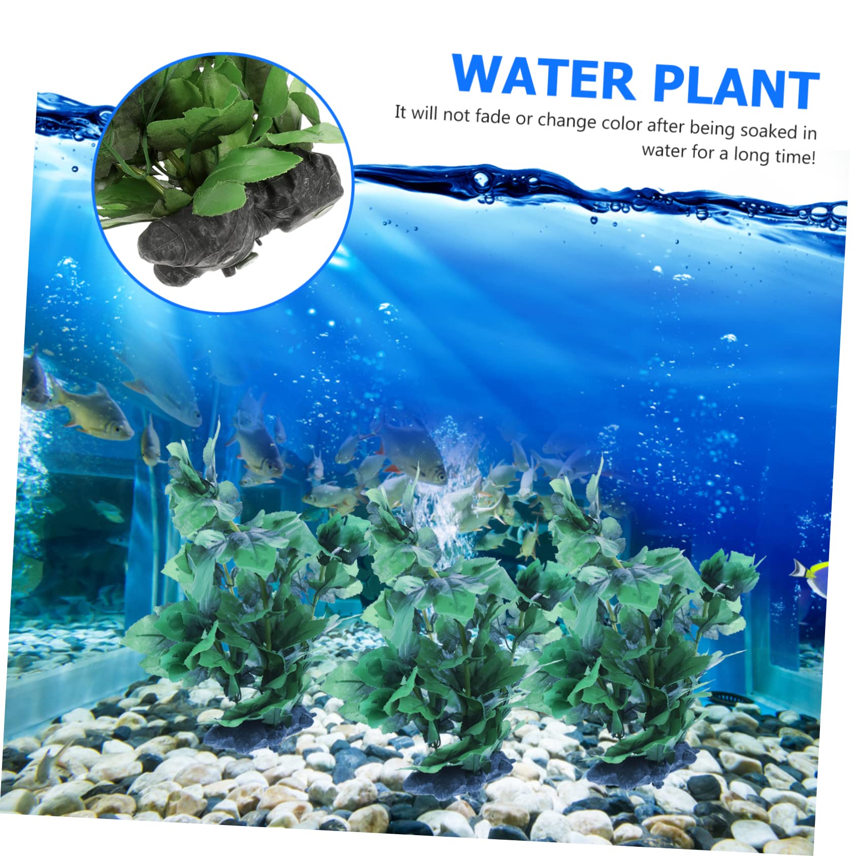 YARNOW 4 Piezas Pecera Plantas Acuaticas Planta De Acuario De Escritorio Peces De Acuario Estanque Auto Plantas Acuáticas Planta De Pecera Macetas De Tanques Bol Green El Plastico