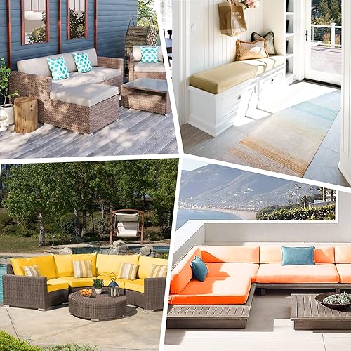 Miniatura 6 de Cojín de banco personalizado para exteriores, tamaño personalizado, impermeable, para muebles de patio, interior y exterior, antideslizante, cojines