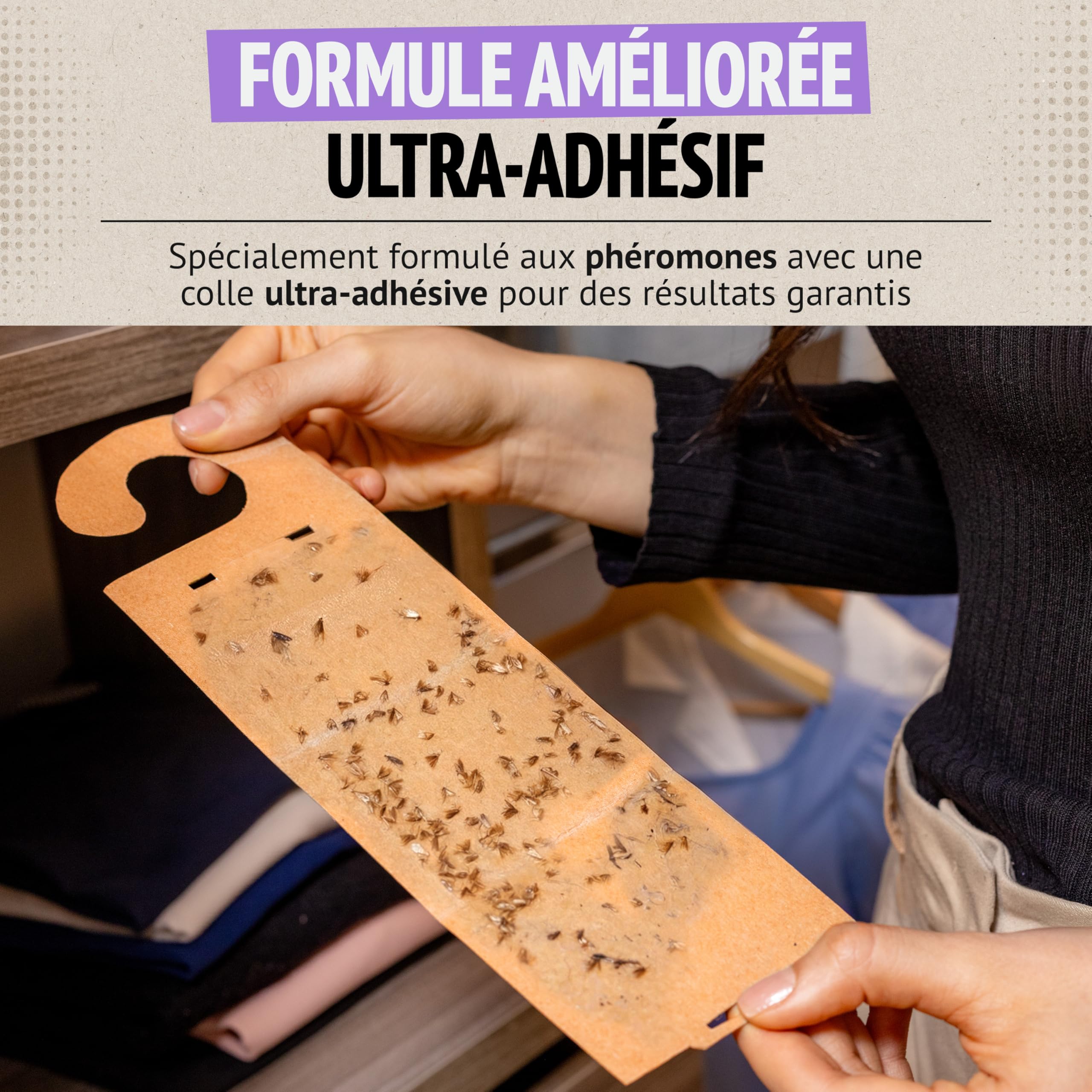 Piège Anti-Mites Textiles Lot de 10 – Anti-Mites Vêtements Penderie – Piège à Phéromones Armoire