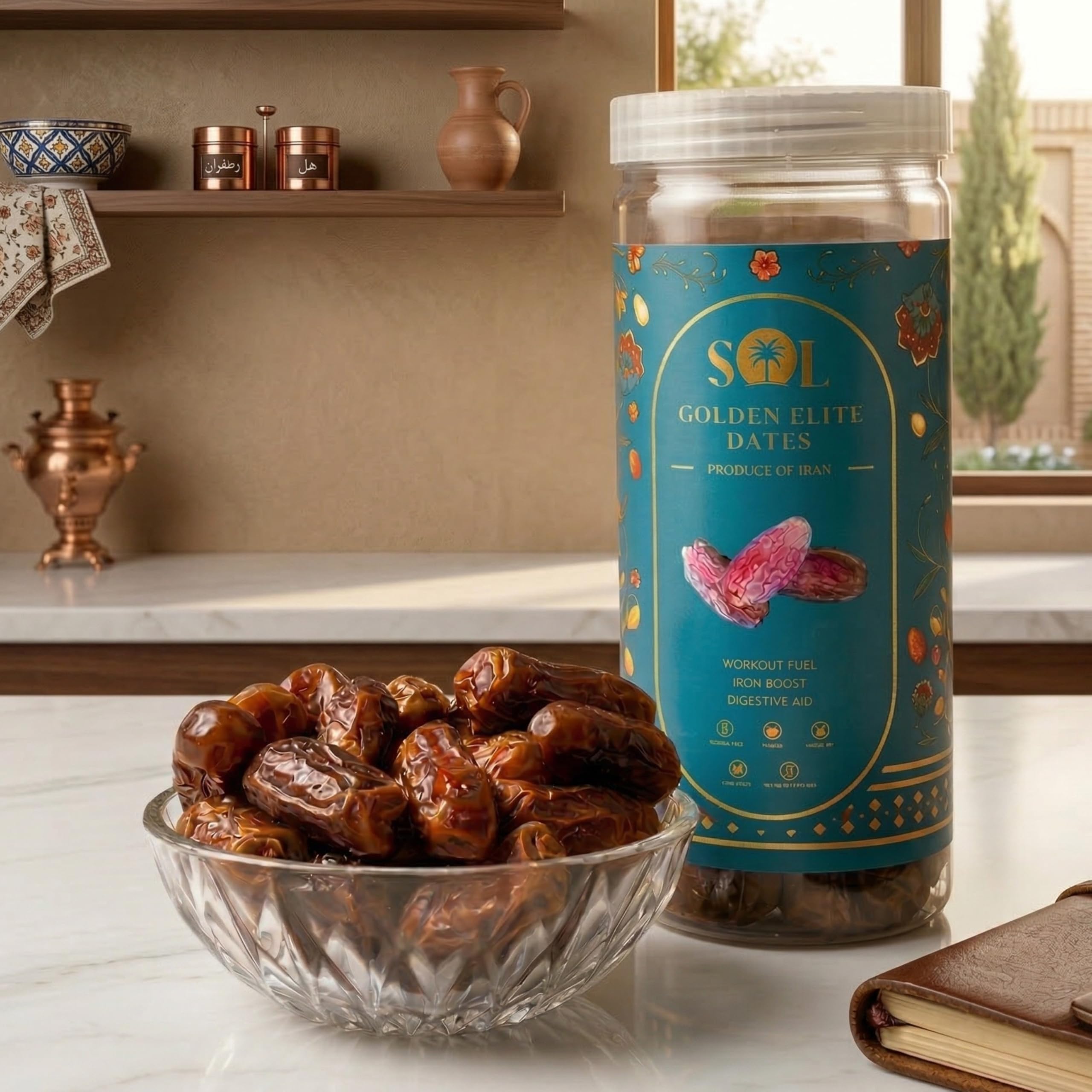 Golden Elite Piarom Dates - Premium Dates with Rich Flavor & Firm Texture, Naturally Sweet Dry Fruit for Daily Energy Snacking, Gifting & Healthy Lifestyle-image-38