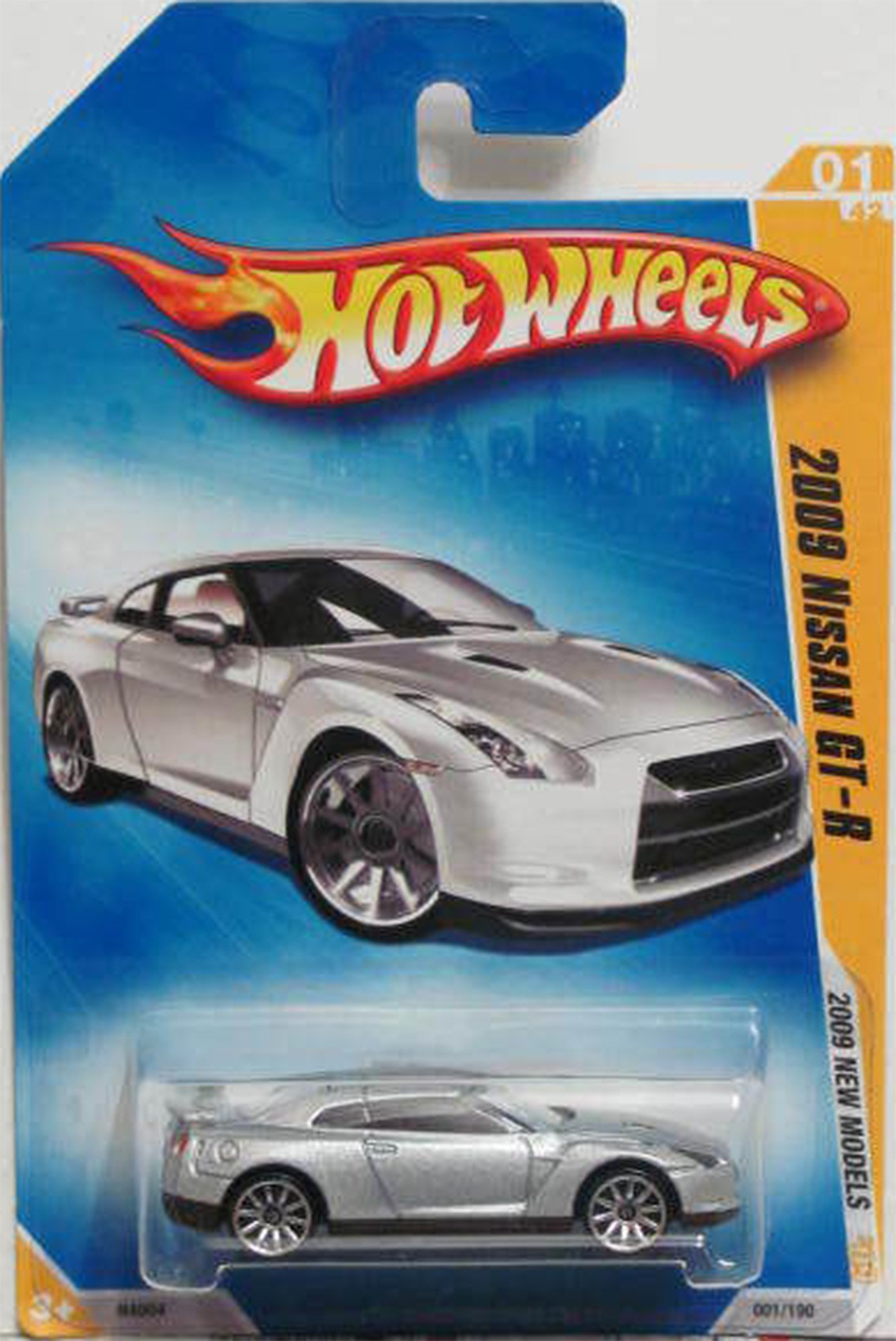 2009 Hot Wheels 001/190 2009 Nissan GT-R Silver 1:64
