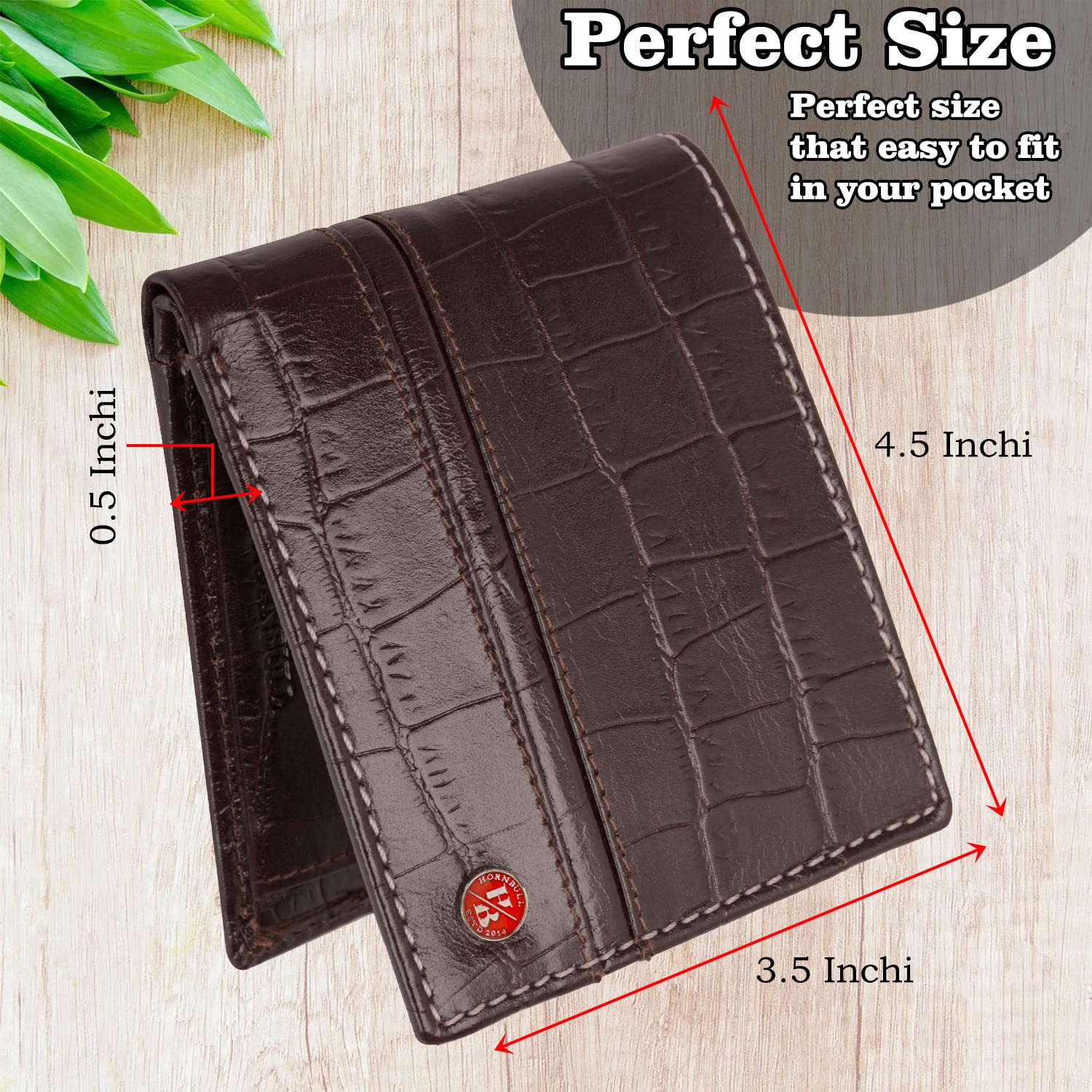 HORNBULL Denial Brown Printed RFID Blocking Leather Wallet for Men - Image 5 thumbnail