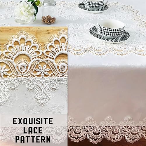 Miniatura 3 de Manteles para mesas rectangulares de encaje, decoración elegante para comedor, hogar, vacaciones, fiesta, cocina, Pascua, Navidad, boda, casa de
