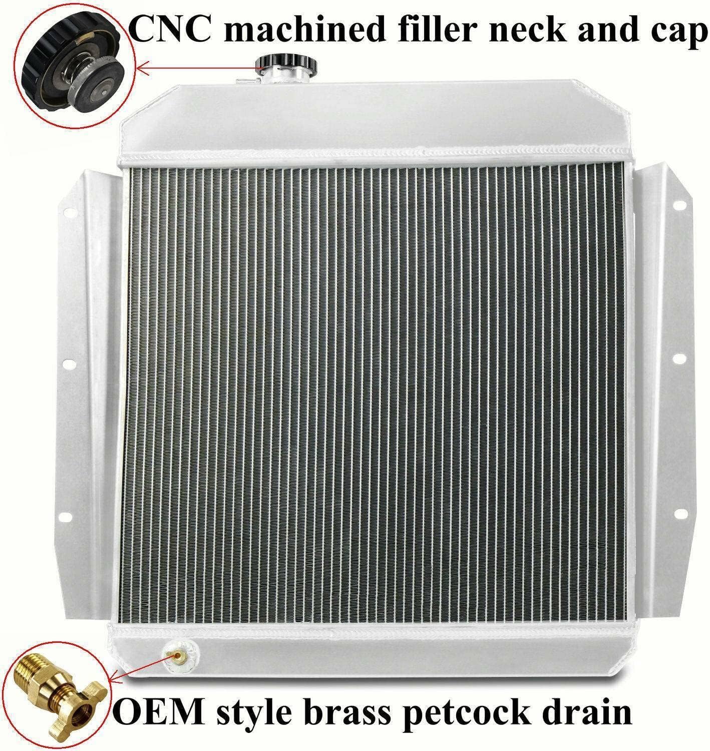 3 Row Radiator&Shroud Fan For 1955-1959 57 Chevy Truck Pickup 3100 3200 3400 3500 3700 3600 3800 Suburban Apache/GMC 100 150 Truck 1956 1957 1958 Aluminum Radiators