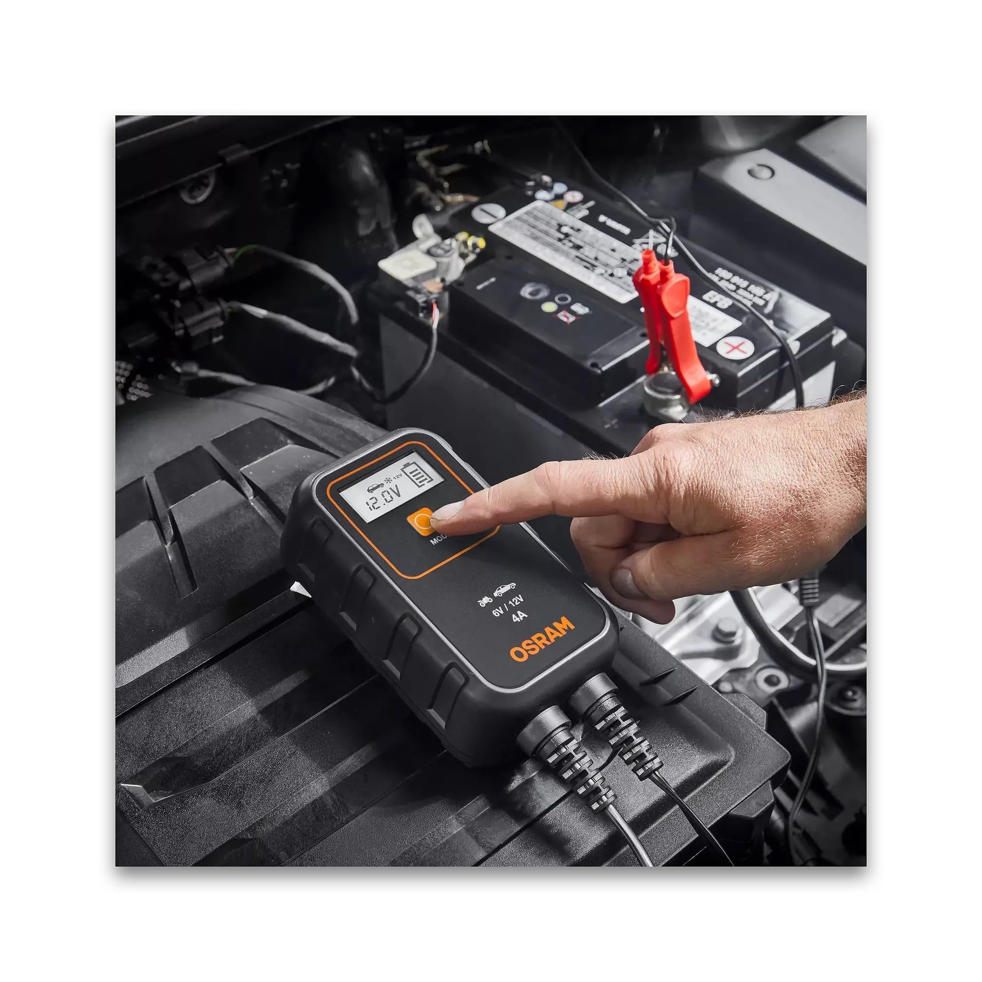 OSRAM BATTERYcharge 904, caricabatterie intelligente 4A e mantenitore di carica, per batterie di piccole dimensioni, 12v