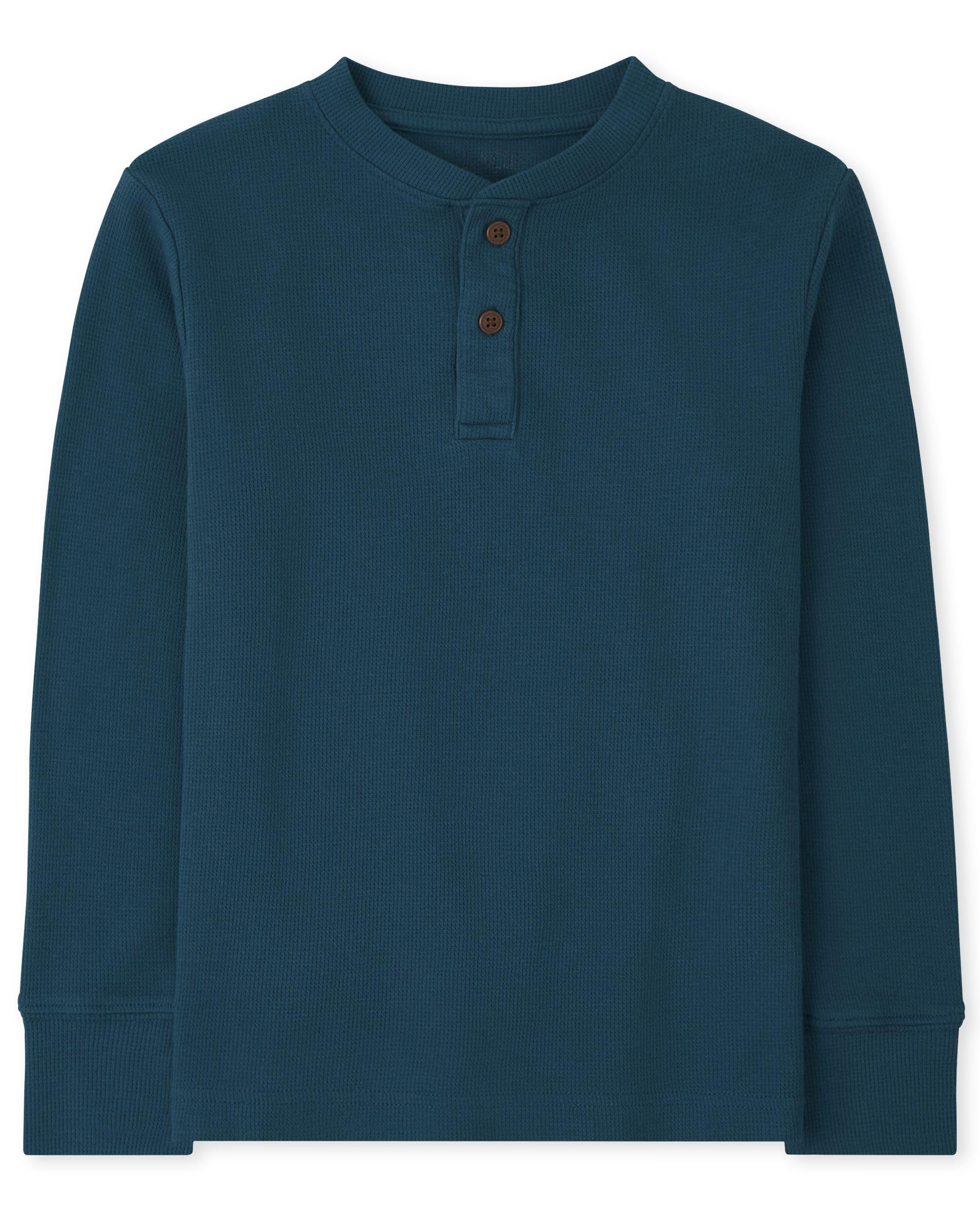 The Children's Place boys Long Sleeve Thermal Henley Shirt
