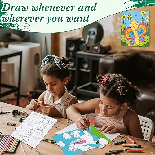 Miniatura 6 de Sherr Juego de 24 lienzos predibujados para pintar para adultos, lienzo preimpreso a granel, sorbo y pintura, paneles estirados, juego de pintura