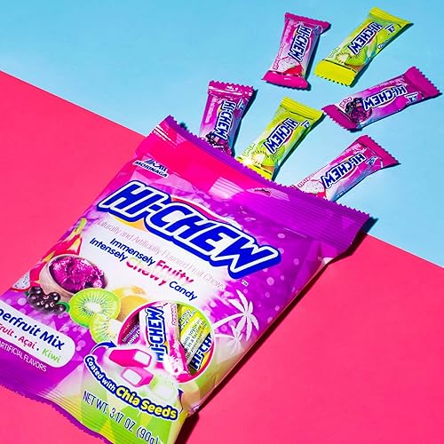 Miniatura 3 de Hi Chew Candy - 2 sabores diferentes, mezcla de superfrutas y mezcla de bayas, dulces masticables afrutados, paquete variado de dulces japoneses,