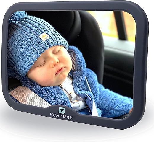 The Definitive Guide to Baby Car Mirrors: Ensure Safety and Peace of Mind While Traveling with Your Little One 4 Venture Baby Car Mirror: 100% Shatterproof for baby Car Seats. Easily adjust angles with 360° rotation, ensuring a crystal-clear view of your baby while driving.