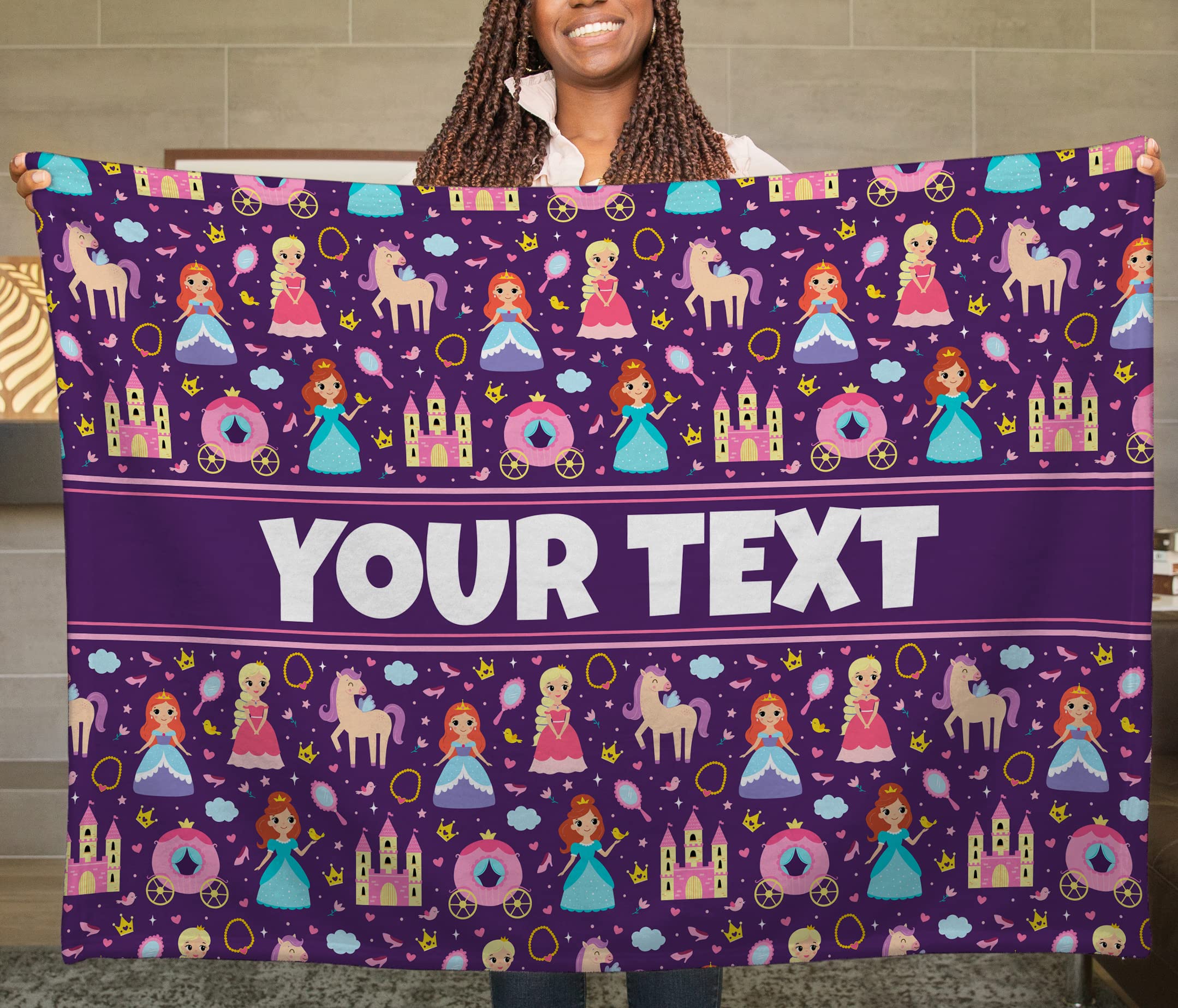 Princess Kids Throw Blanket - Custom Personalized Fleece, 60x80 in