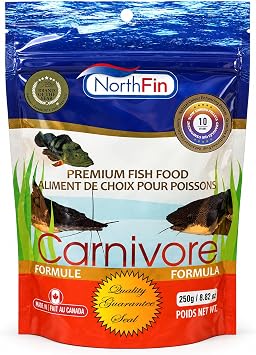 NorthFin Carnivore Fish Food, Slow-Sinking Pellets, 10mm, 250g
