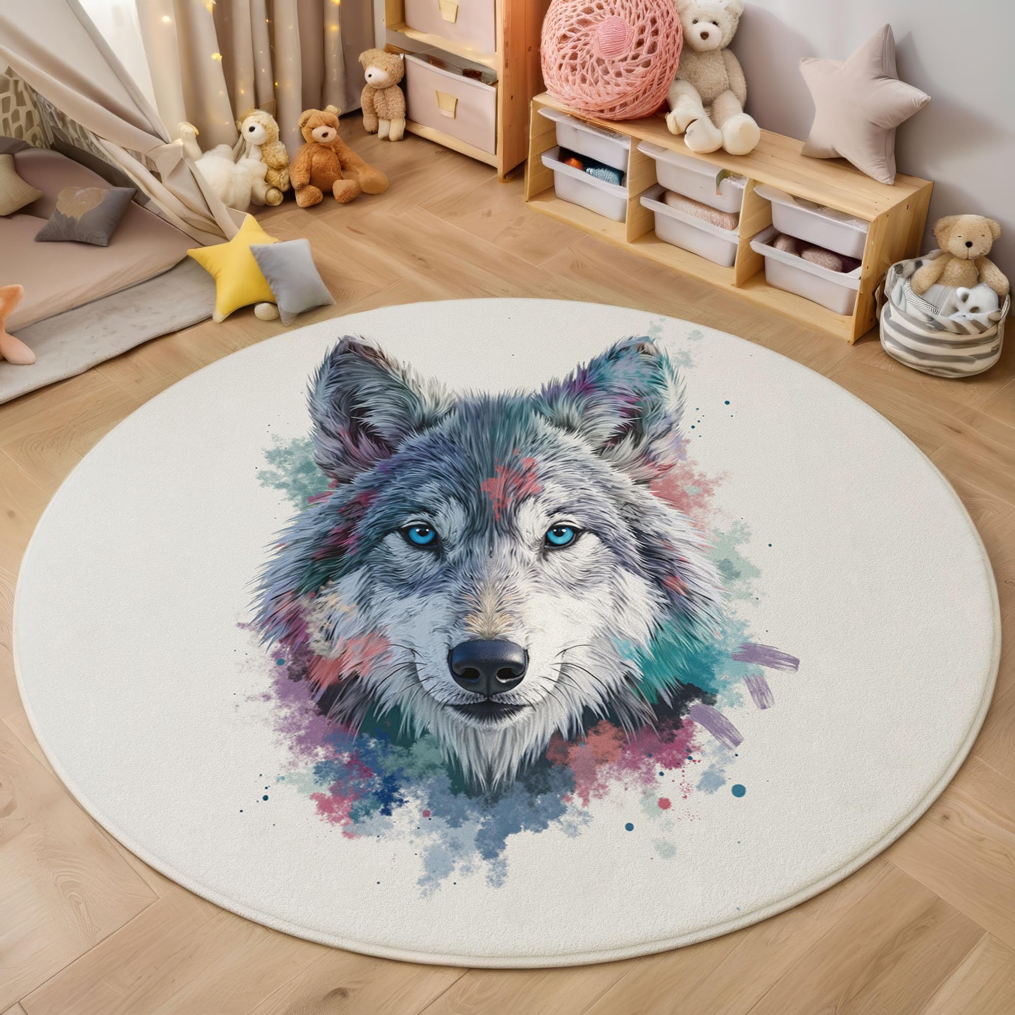 Tapis rond gris antidérapant fini les glissades au salon