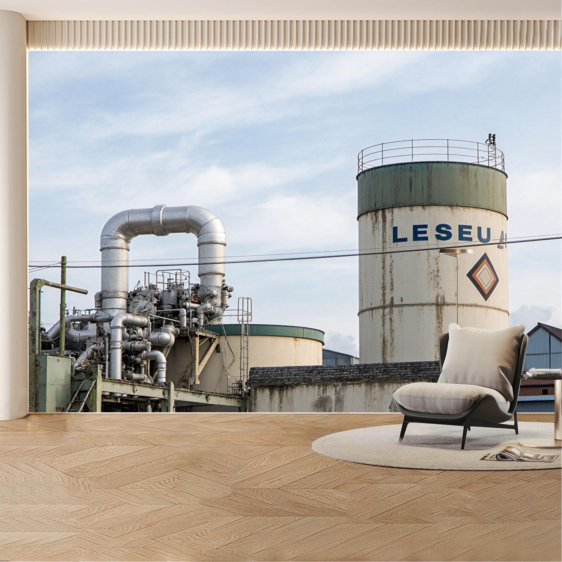 Custom Wall Mural Wallpaper Industrial Factory Architecture Removable SelfAdhesive Large Photo for Living Room， Bedroom， Office