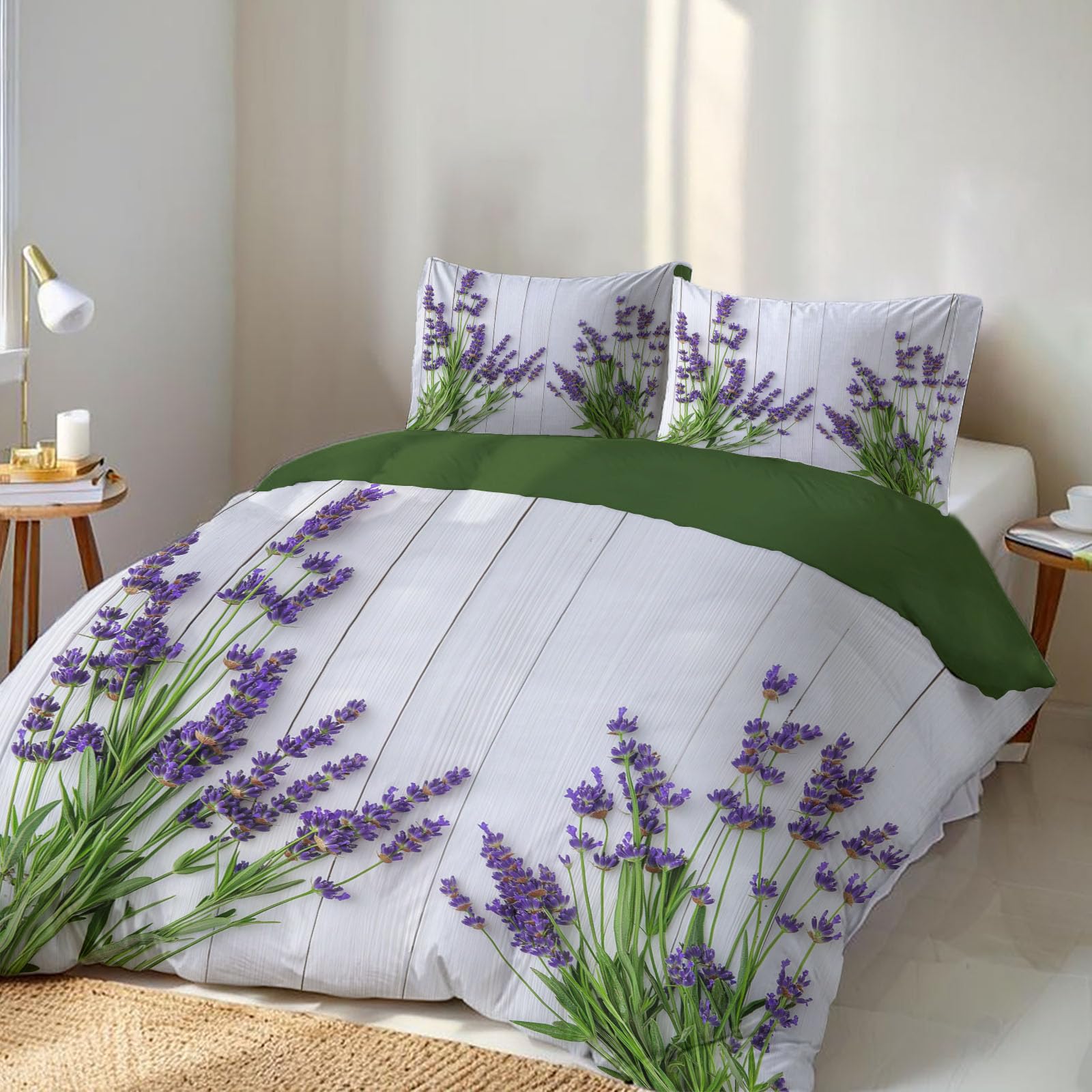 Housse de couette 240x260 cm vintage en microfibre avec 2 taies d'oreiller