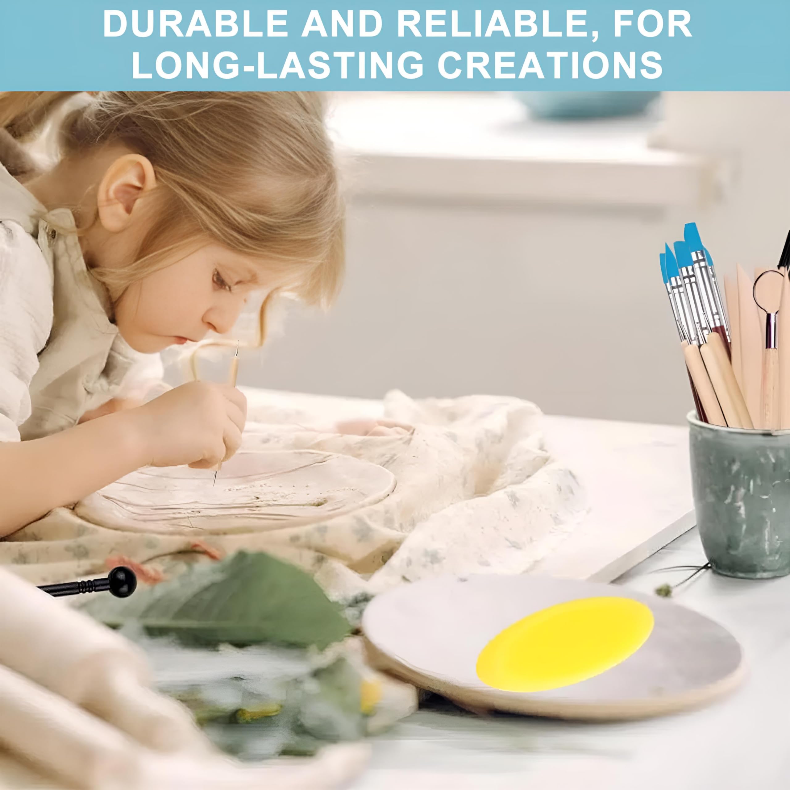 JSGHGDF Set di 21 strumenti per scolpire argilla e ceramica, in silicone, rotondi, per scolpire