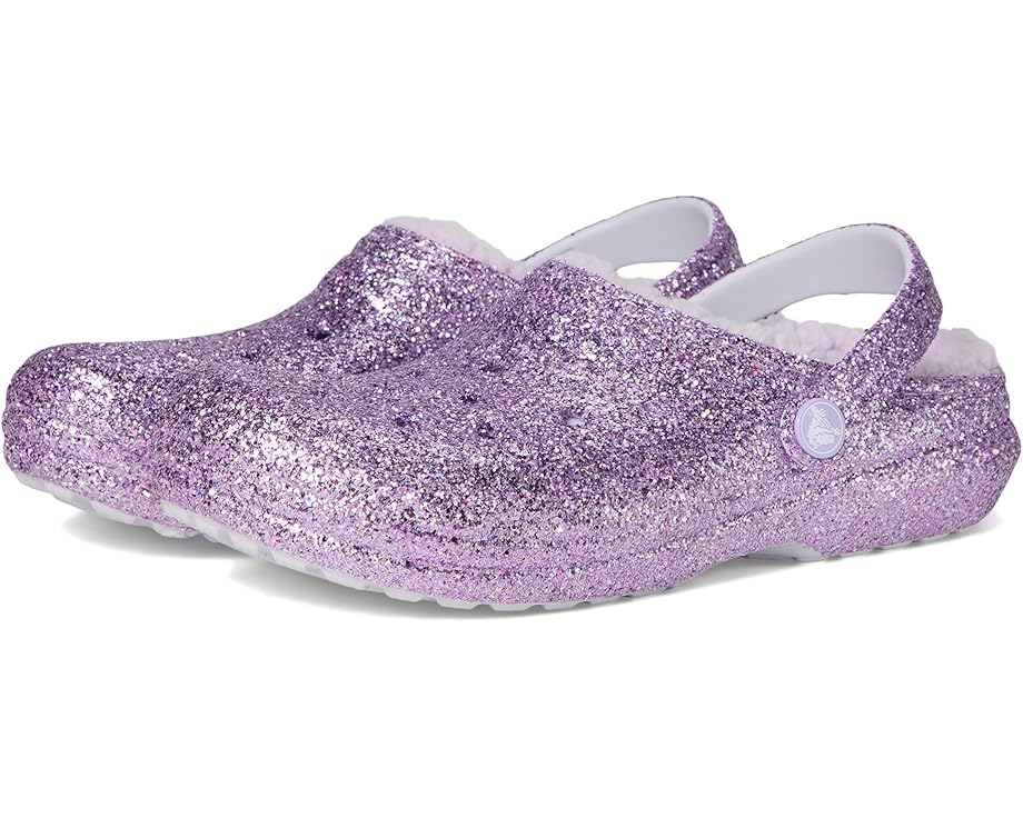 Crocs Kids Classic Lined Glitter Clog (Toddler) - Pair View