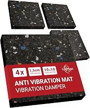 LouMaxx anti vibration mat – Set of 4-10cm x 10cm - rubber mat – 1,5 cm Thick and Non-Slip anti-vibration pads, Made in Germany - Suitable for Washing Machines, Dryers, and Other Devices