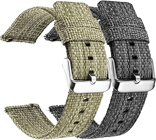 CNYMANY 2 stk 20mm 22mm Leinwand Schnelle Veröffentlichung Uhrenarmband, Ballistisch Nylon Gewebte Schleife Ersatz Strap-A...