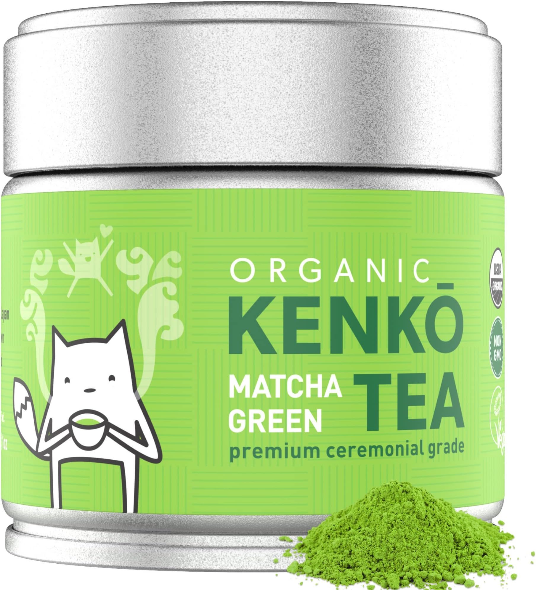 KENKO Matcha Green Tea Powder [USDA Organic] Highest Ceremonial Grade, Authentic Japanese, Premium 1st Harvest, 1 oz (30 servings)