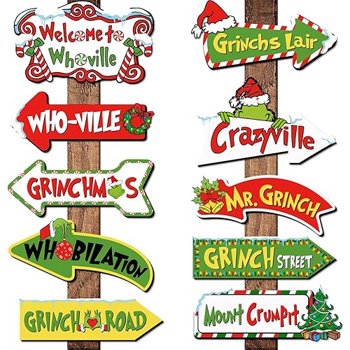 20Pcs Christmas Decoration Greenchmas Yard Sign Greenchmas Outdoor Christmas Photo