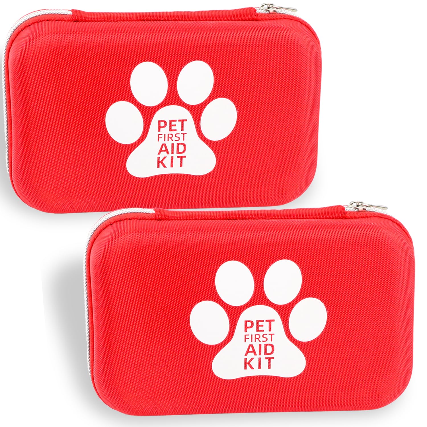 2 Pet First Aid Kit – Includes Adder Information Sheet, for Dogs, Cats, All Pets, Ideal for Travel, Camping, Home Use, Includes Saline, Bandages, Compact Size Dog First Aid Kit, 70+ Items (2 Pack)