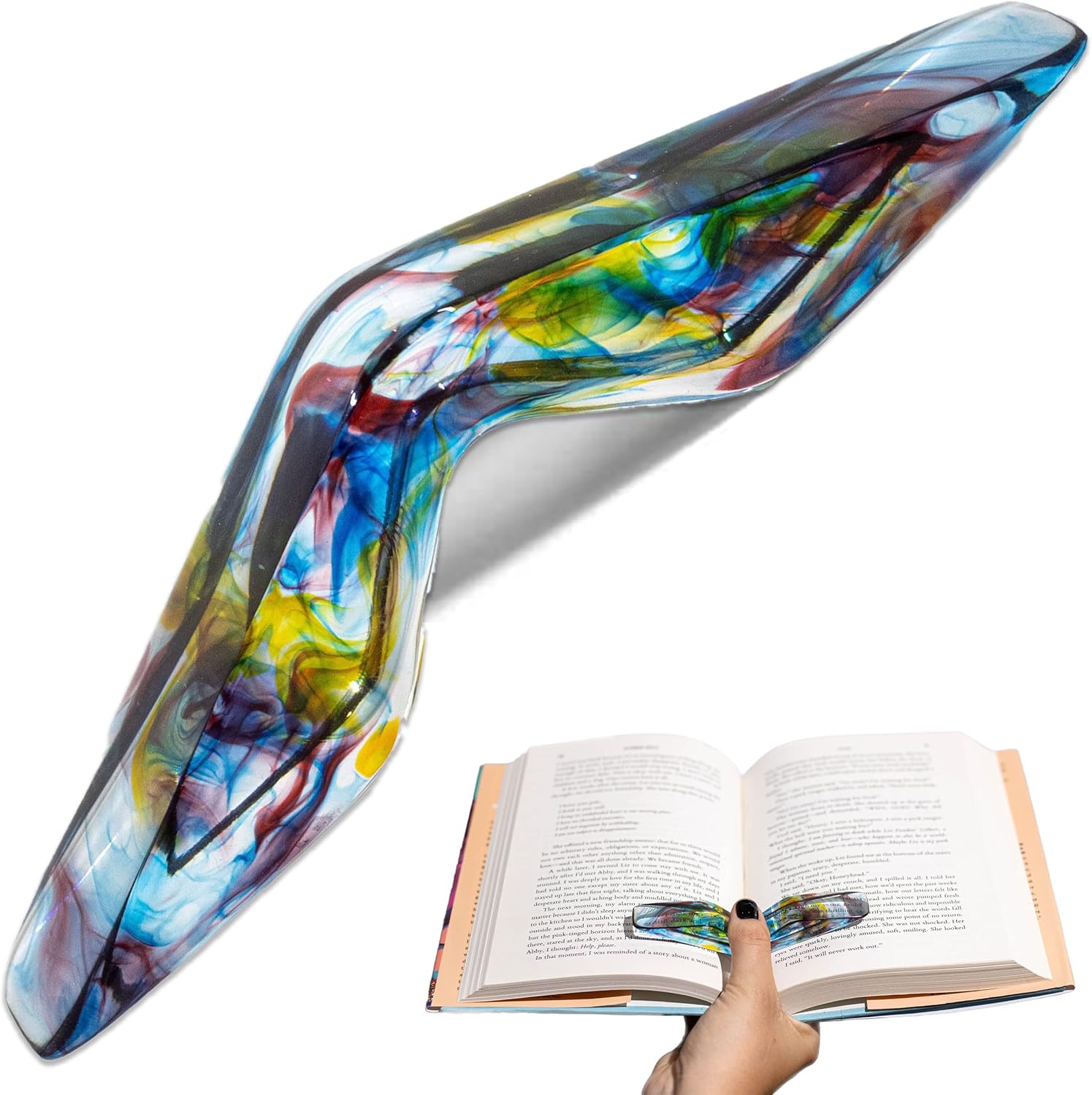 Thumb Book Page Holder | Finger Book Holder for Reading in Bed | Handmade Page Holders for Reading | Lightweight Book Opener Holder | Book Accessories | Gifts for Book Lovers | Book Weight