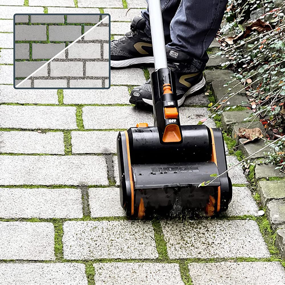 WORX WA0293 szczotka do fug z twardego drutu strumieniowego do akumulatorowego czyszczenia powierzchni WG441E, nadaje się do czyszczenia fug i chwastów, oryginalna część zamienna, łatwy montaż bez