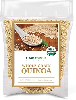 Healthworks Organic White Quinoa 5 lbs Raw - Gluten-Free Complete Protein, Fiber & Iron Rich Peruvian Superfood Rice Substitute