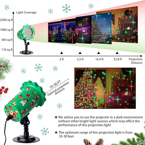 Miniatura 8 de Proyector de luces de Navidad para exteriores, luz de proyección estrellada roja y verde con control remoto, proyector de luz LED para exteriores,