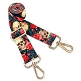 Dsigo Purse Strap&comma; 1&period;5" Wide Gold Alloy Buckle Floral Printing Crossbody Shoulder Strap for Bag Handbag Crossbody Bags