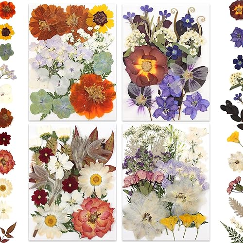 Miniatura 4 de Flores secas pastel vintage de 80P para manualidades, flores prensadas naturales reales en tonos suaves retro para arte de resina, manualidades,