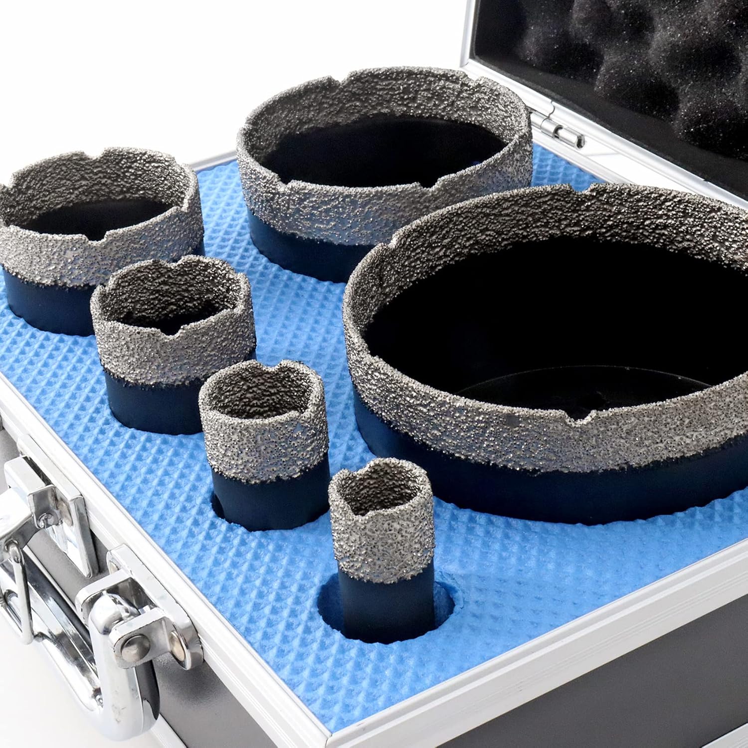 Diamond Core Drill Bits Set 19/25/35/51/76/102mm Tile Hole Saw Kit 6pcs for Porcelain Tile Granite Marble Masonry Brick