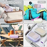 Vista 7 de Funda de jabón de viaje mejorada a prueba de fugas, soporte de barra de champú de silicona a prueba de roturas y antideslizante, contenedor de jabón