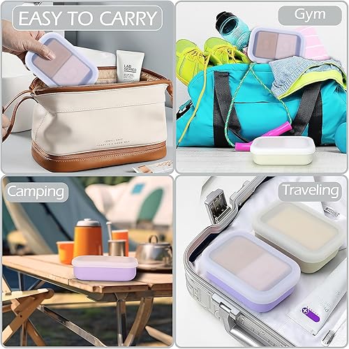 Miniatura 7 de Funda de jabón de viaje mejorada a prueba de fugas, soporte de barra de champú de silicona a prueba de roturas y antideslizante, contenedor de jabón