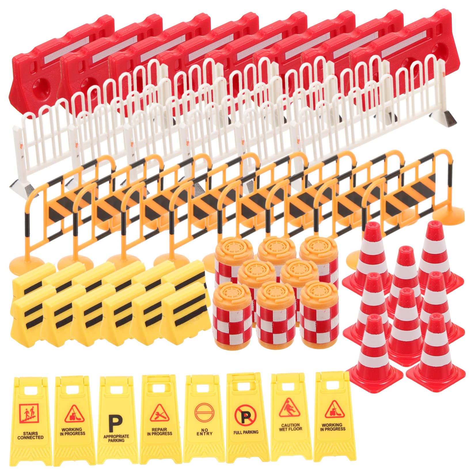 186 Pièces Modèle de Jouet de Transport Jouet de signalisation routière Panneau de signalisation de Simulation vehicule de Chantier Signaux Routiers Mini Panneaux de signalisation