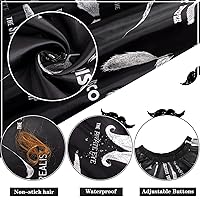 Vista 3 de FEBSNOW Capa de peluquería profesional para corte de cabello con cepillo para el cuello, capa de barbero con estampado de barba para peluquería
