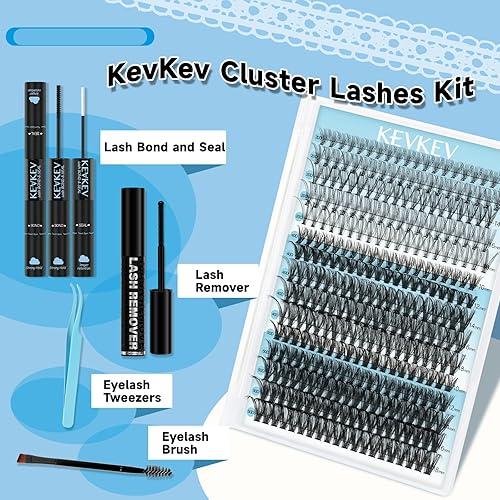 Miniatura 2 de KevKev Kit de extensión de pestañas, 300 unidades, kit de extensión de pestañas con enlace de pestañas y sellado, removedor de pestañas, aplicador