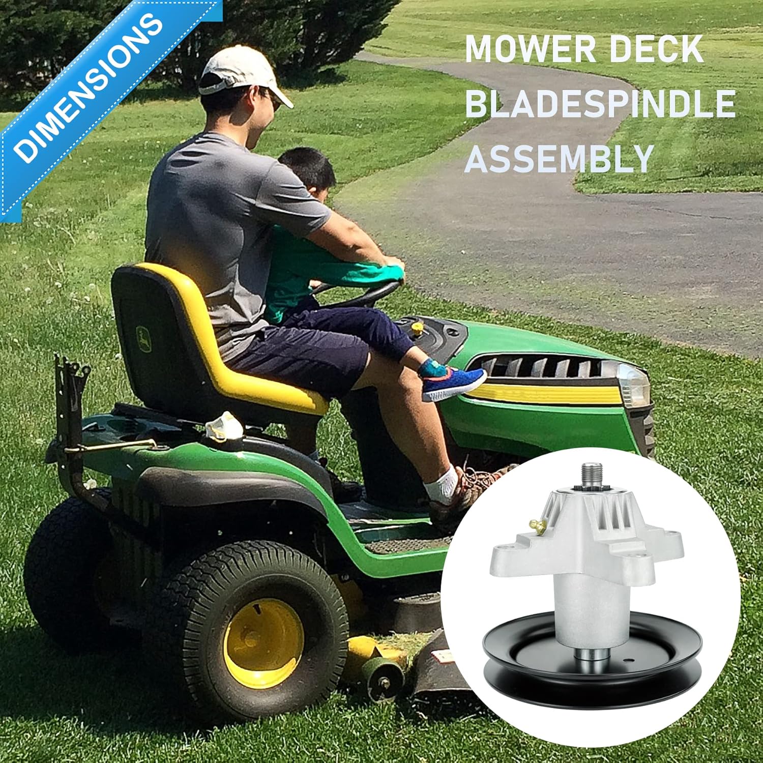 2PCS Spindle Assembly for Cub Cadet 918-04456 918-04456A 918-04456B 918-04461MTD Troy-Bilt LT1042 LT4200 42" Deck Lawn Mower