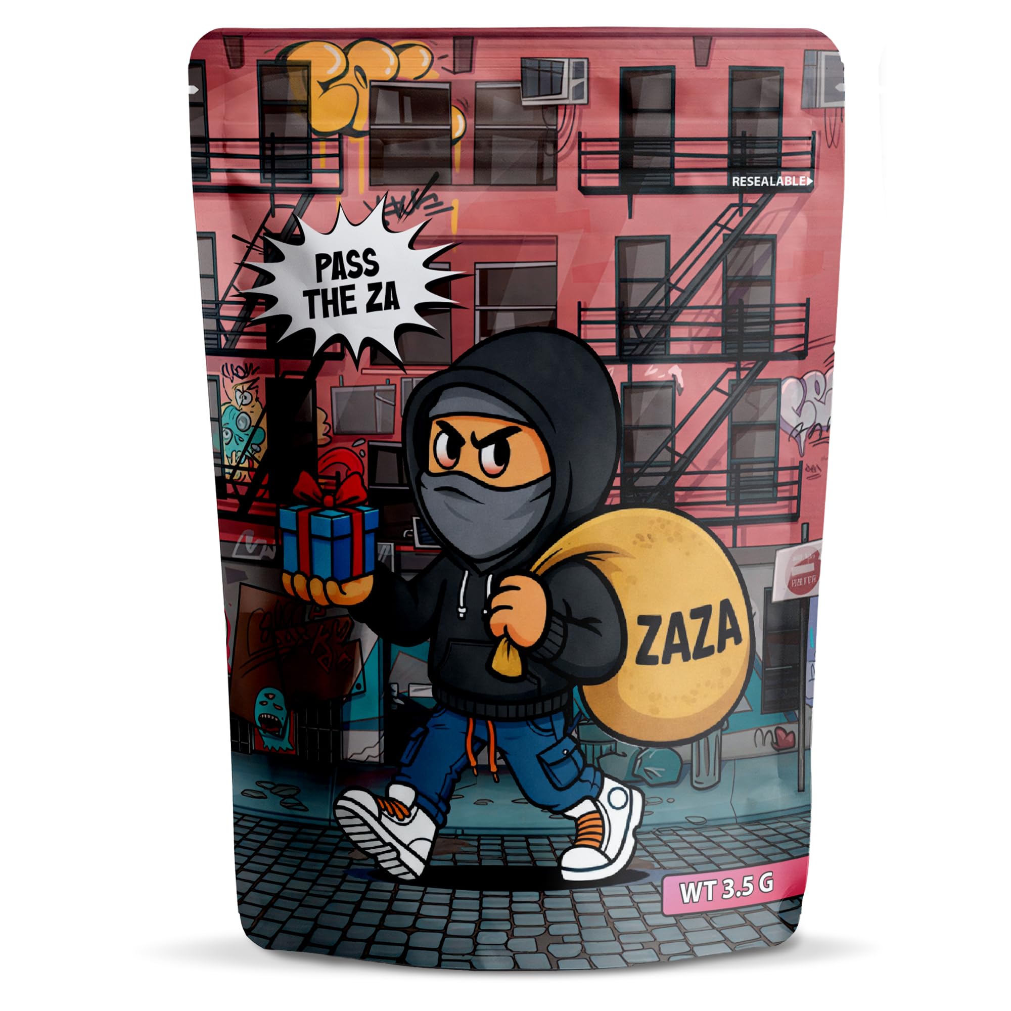 50 Pcs Cali Packs 3.5g Bag Mylar Storage Bags, Ziplock Smell Proof Pouches 12 cm x 10 cm, 3.5g Reusable Baggies for Snack, Candy Cookies Stand up pouches (Zaza)