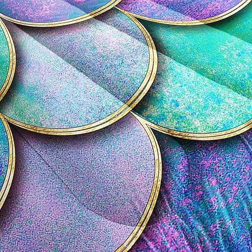 Miniatura 5 de Juego de edredón de tamaño matrimonial con estampado de escamas de sirena para niños, adolescentes y niñas, juego de edredón de microfibra suave,