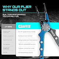 Vista 8 de Gaffer Sportfishing Alicates de pesca de aluminio Diseño con resorte y cortadores de carburo de tungsteno para dar rienda suelta a tus habilidades