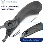 Travelrest Tout-en-un UltimateTravel Oreiller / Oreil de cou - Couverture lavable en peluche avec mousse de mémoire