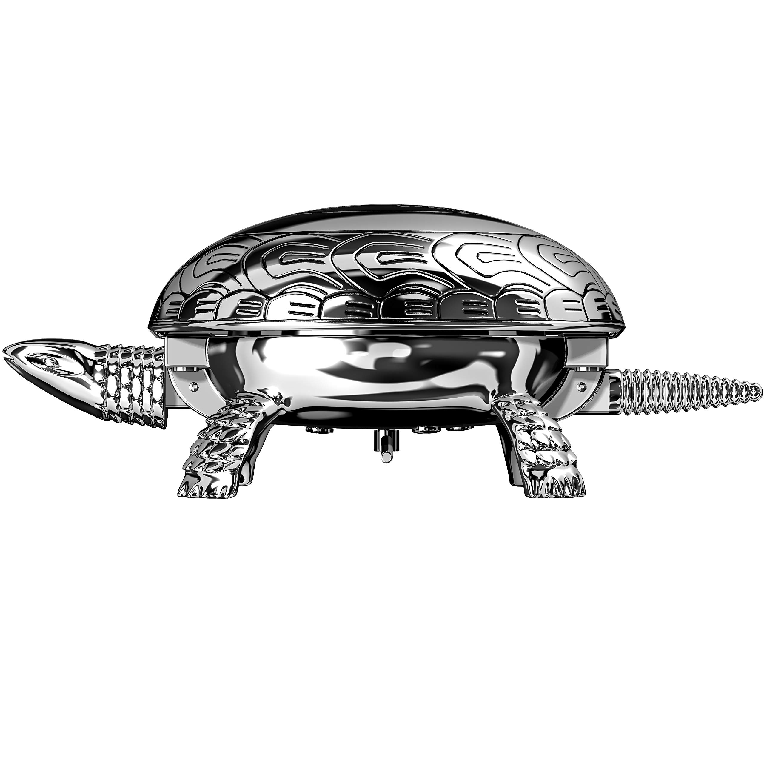 EL CASCO Campanello da tavolo a forma di Tartaruga M-700 CT, Cromato, Fermacarte da scrivania