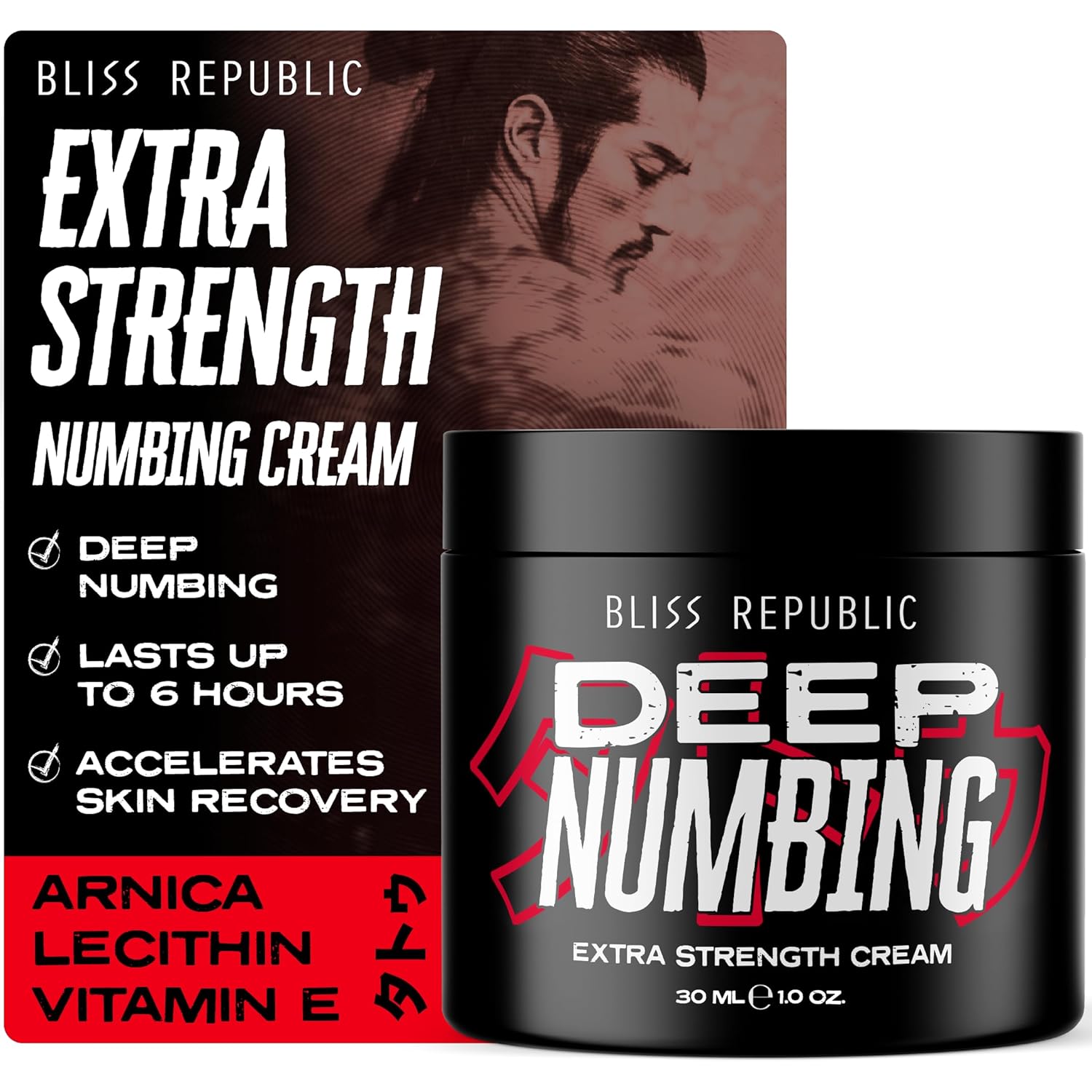 Numbing Cream Extra Strength – Formula with Vitamin C, Arnica & Lecithin – 1.05 oz