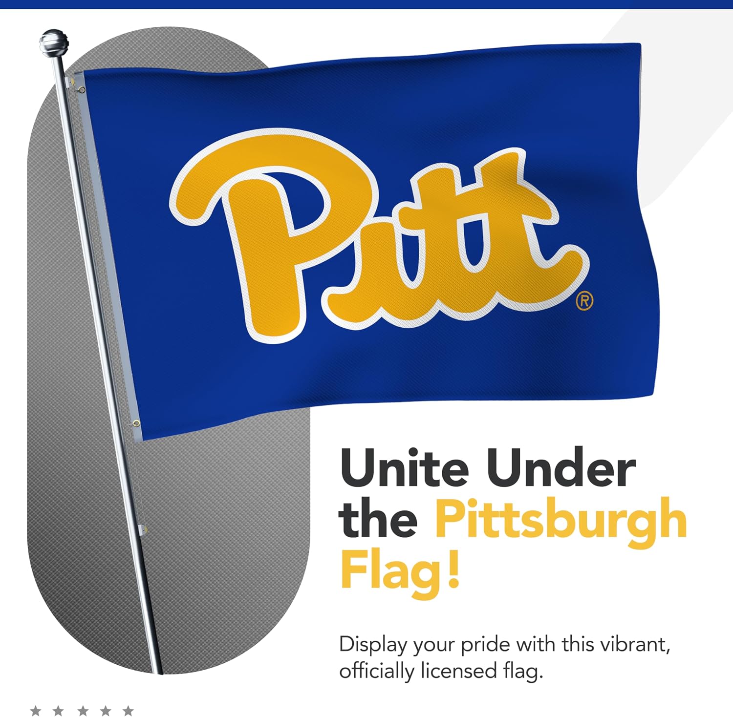 Pittsburgh Panthers College Sports Printed Flag - NCAA Licensed - Nylon - School Banner (Navy Blue) (4' x 6')