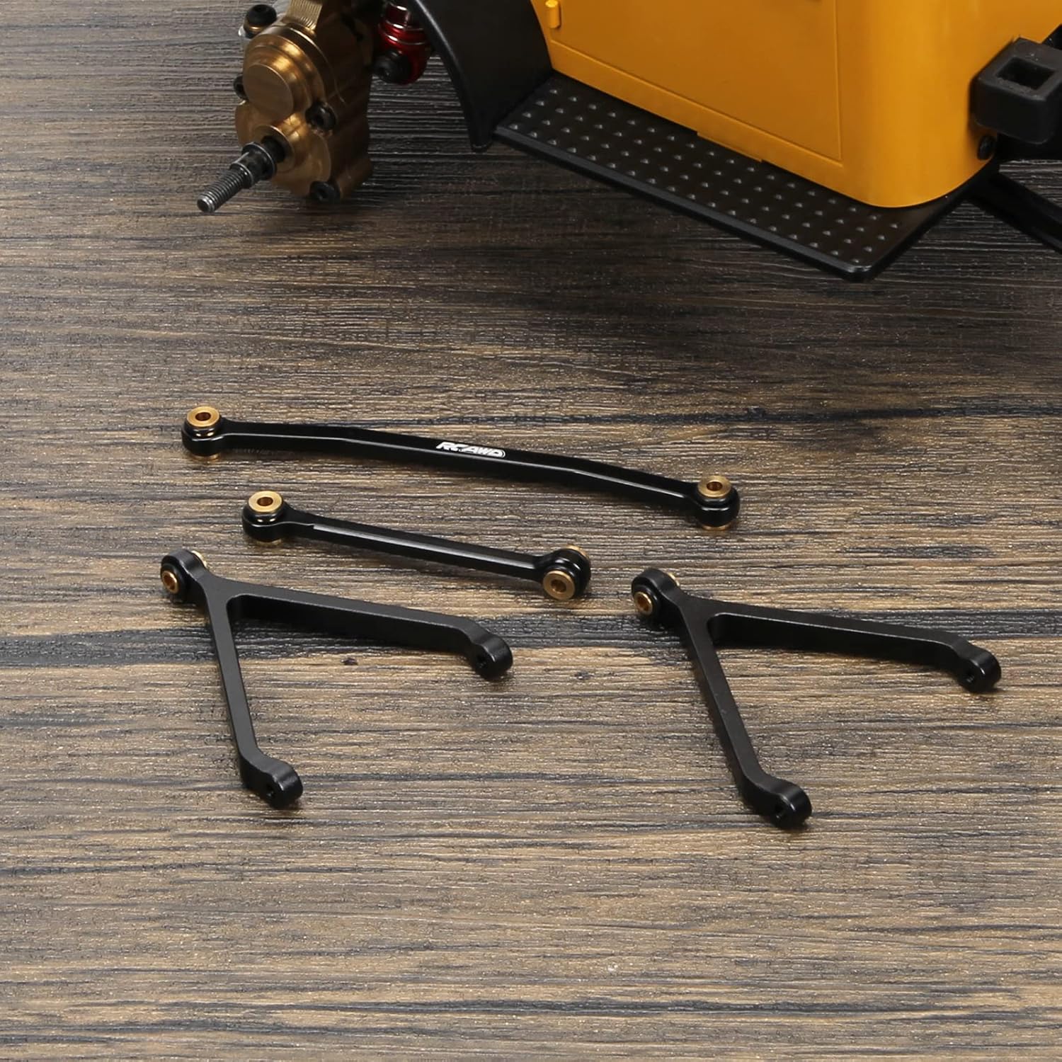 RCAWD Weighted Servo Y-Link Linkage Steering Link Tie Rod w Brass Pivot Ball for FMS EAZYRC ROC Hobby FCX24 1/24 Crawlers Upgrades Parts for #C3027#C3028 Black