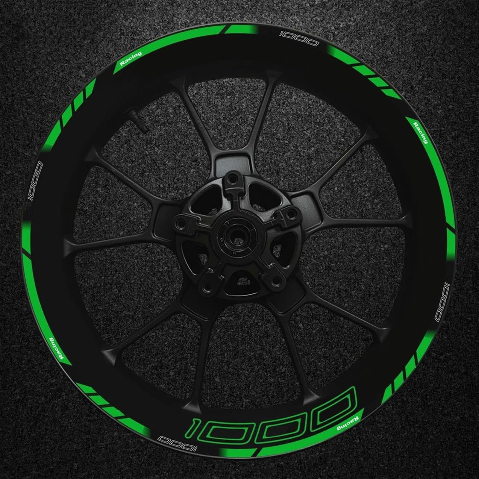 Motorcycle Rim 17 Inch Wheel Hub Decal Reflective Sticker for Kawasaki for Z1000 Trim Wheel Rim Sticker(Color4)