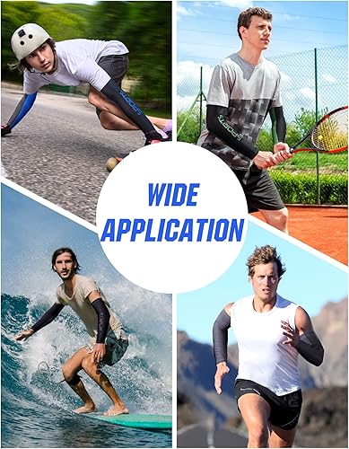 Miniatura 6 de 6 pares de mangas de protección solar UV para brazos, manga deportiva de enfriamiento antideslizante, calentadores de brazos de seda de hielo para